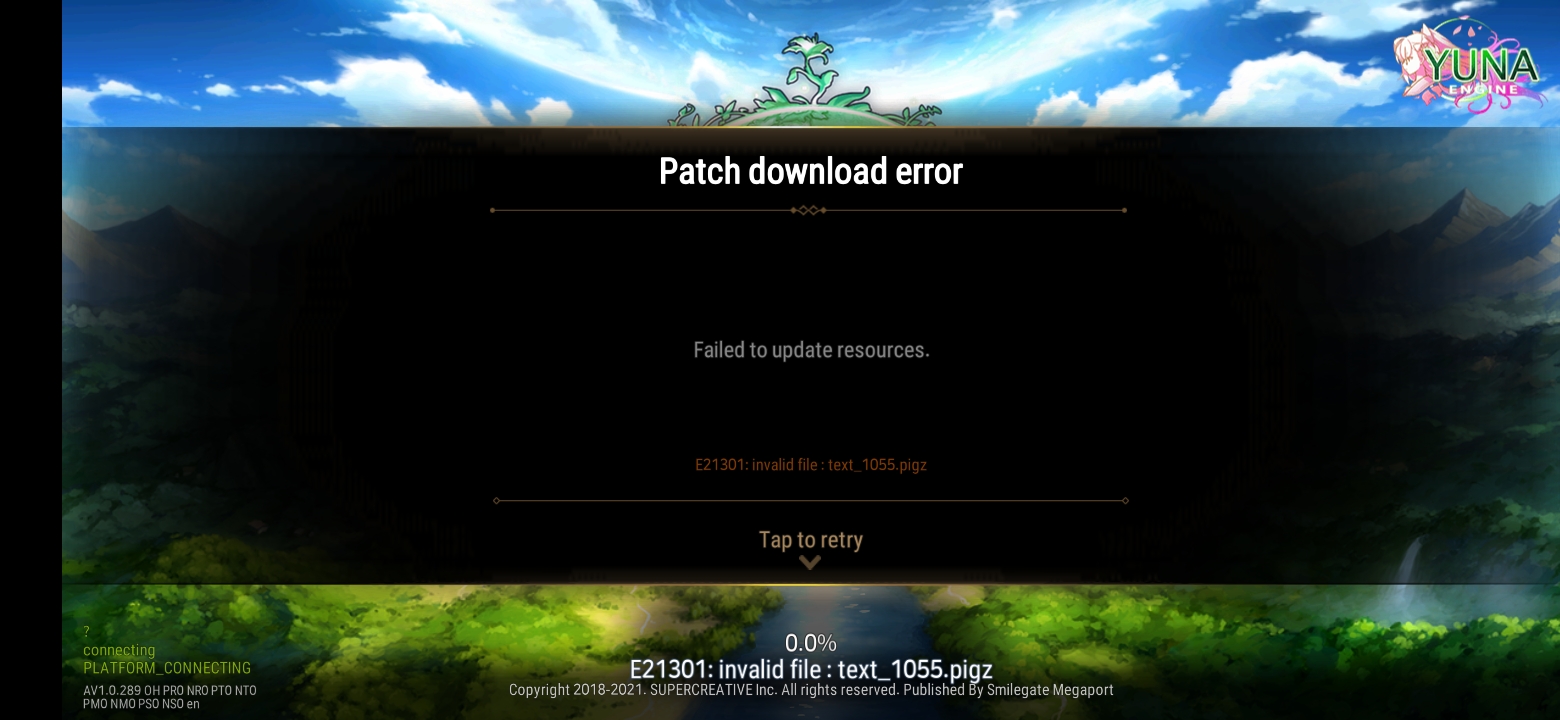 Can't login to the mobile version of the game