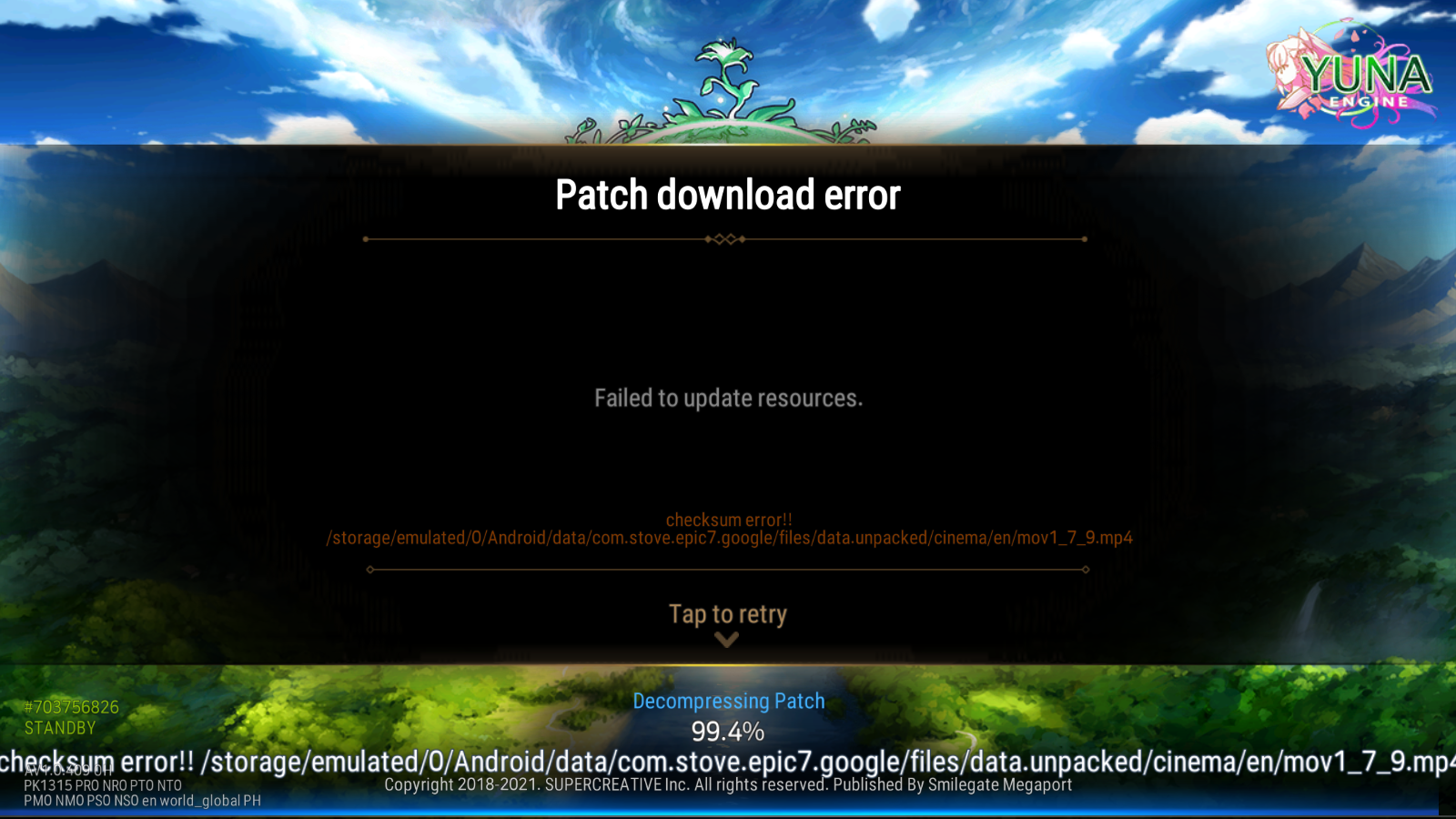 Patch download failed