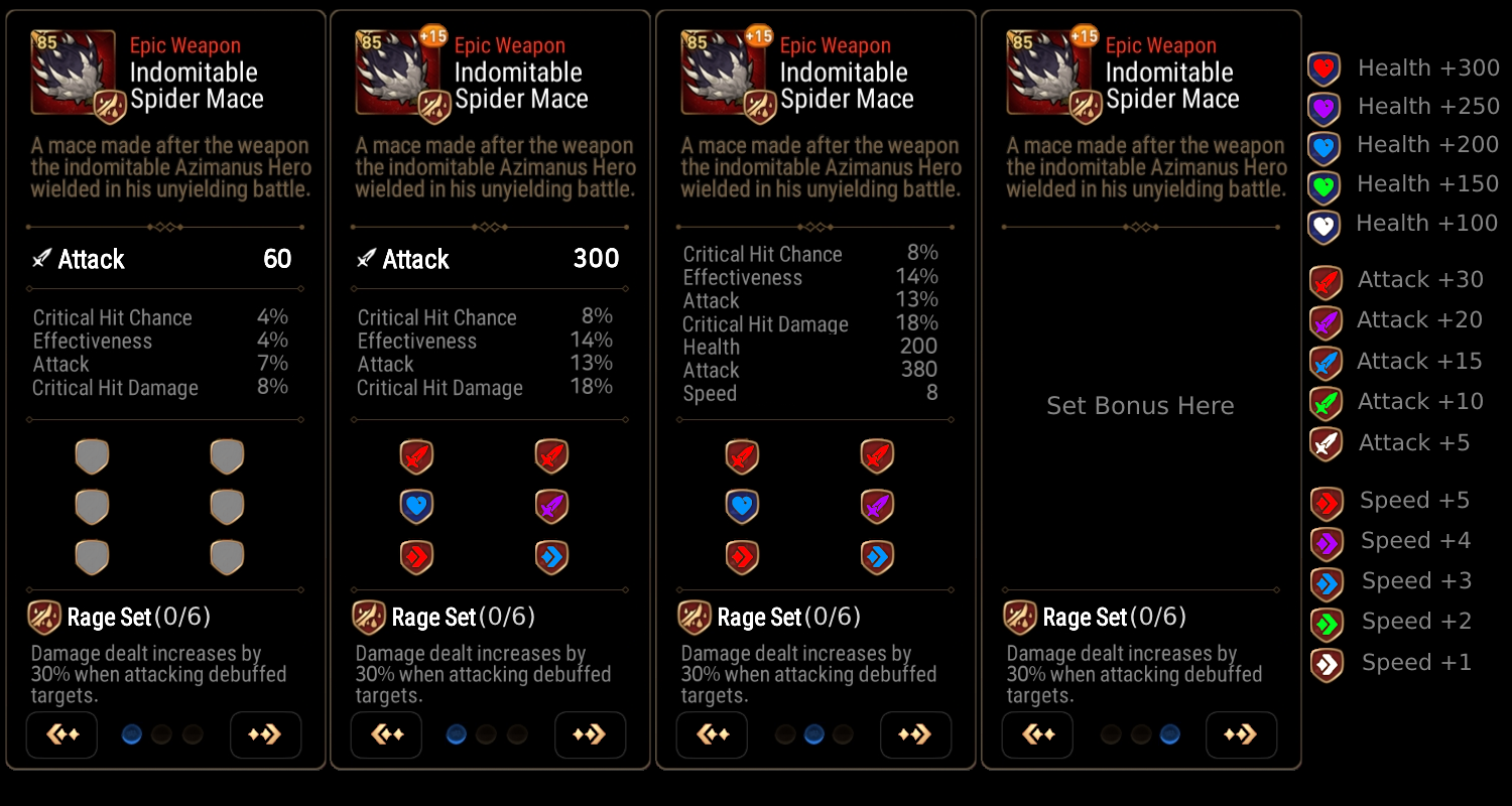 Gear set bonuses.