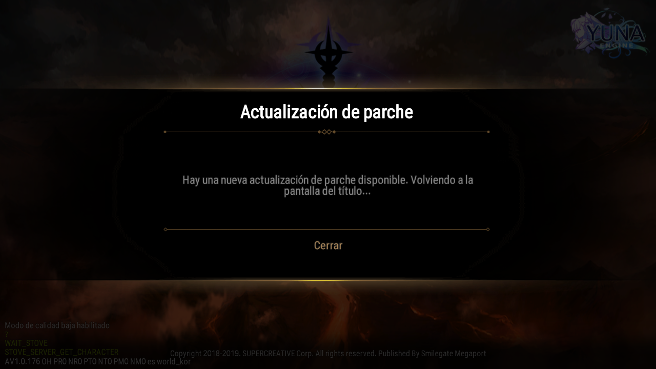 Me aparece que debo descargar un parche y me saca del juego