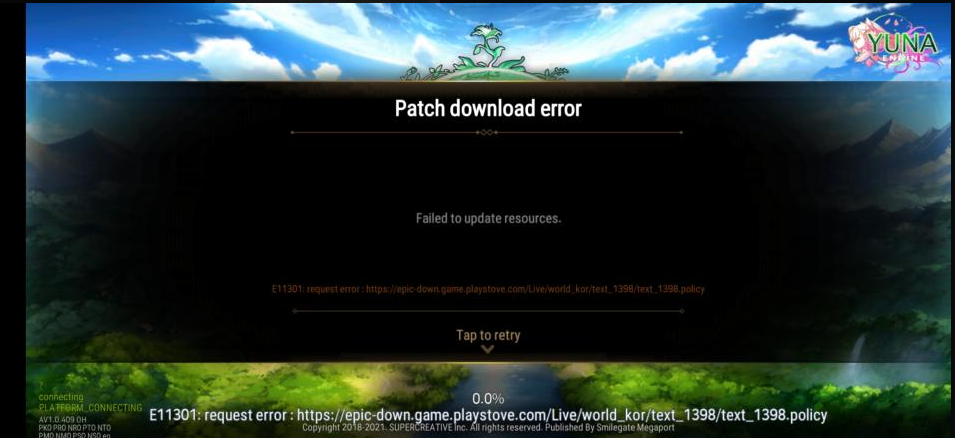 Patch download error