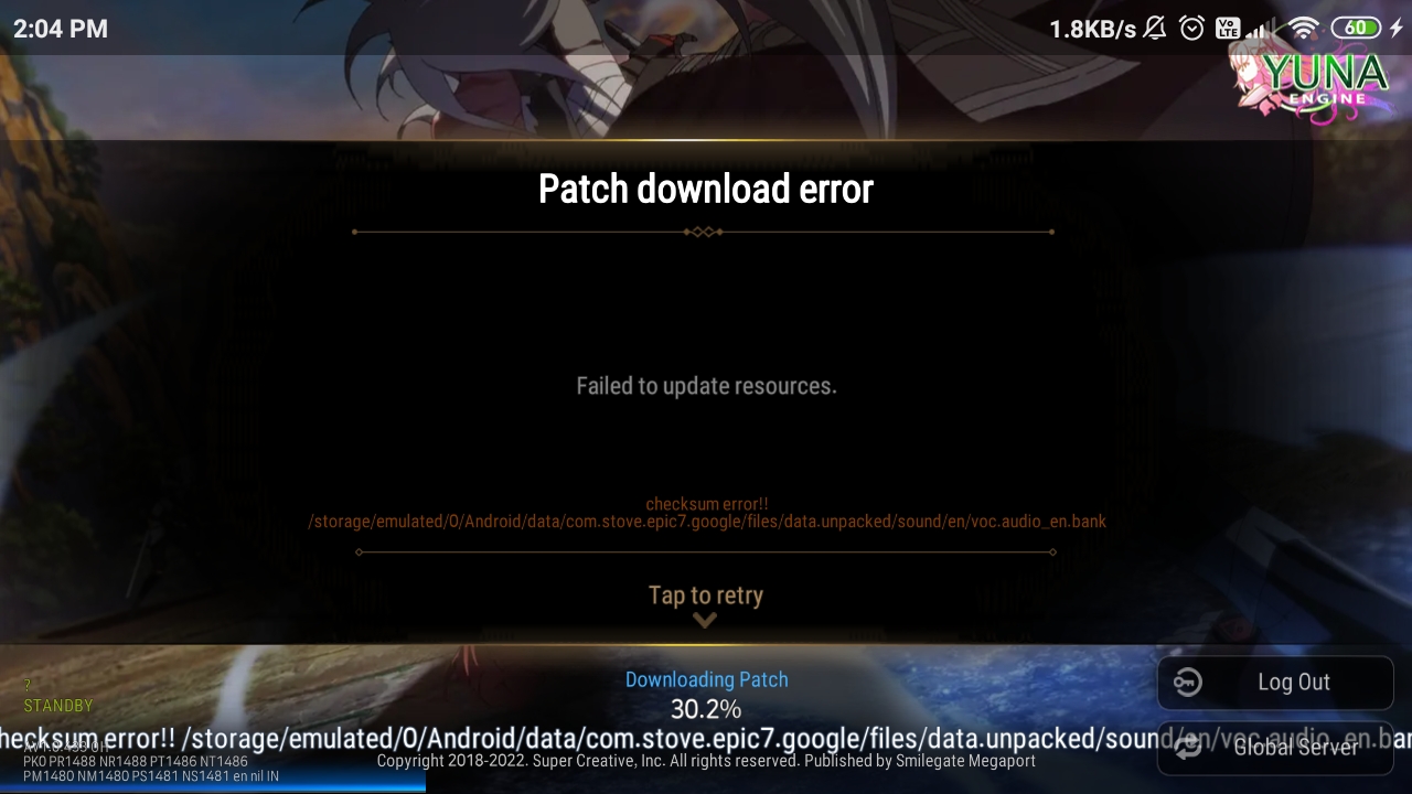 I can't able to update my game