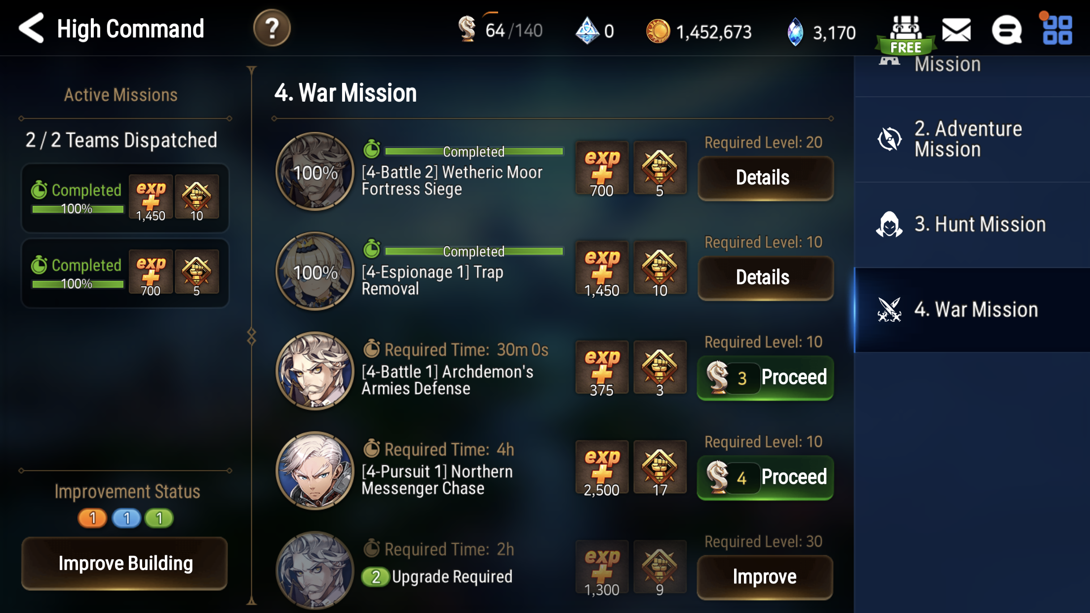 High Command Missions Not Working